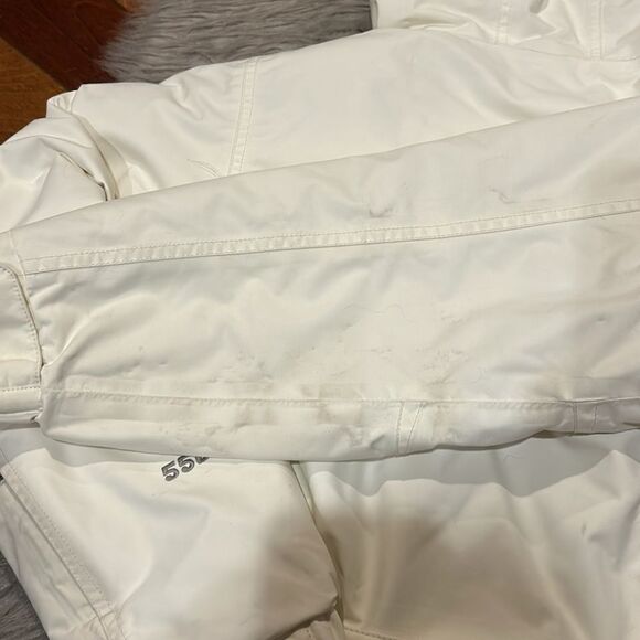 The north face white and gray belted logo nylon Insulated winter jacket - Picture 11 of 11